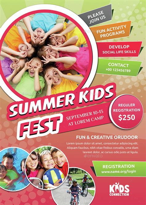 Kids Summer Camp Party Free Psd Flyer Template – Stockpsd Within Summer